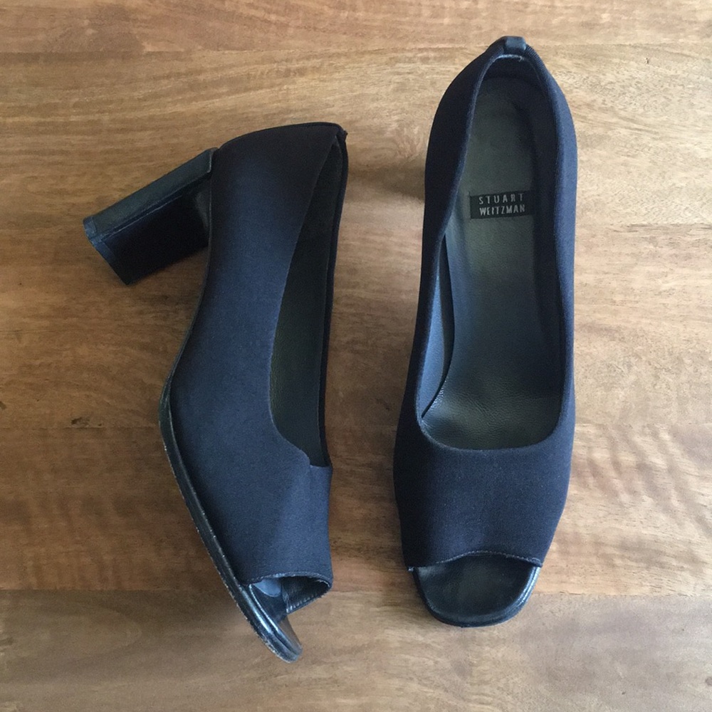 Vtg 90’s Stuart Weitzman peep square toe block